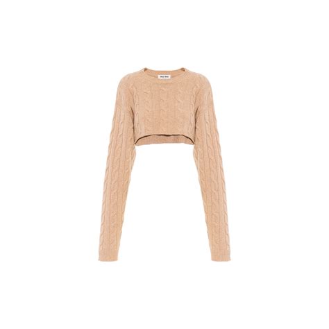 miu miu cropped cashmere sweater|miumiu cashmere sweater.